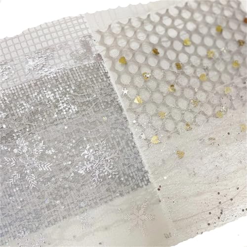 10 Stück A5 Gemischte Spezialnetz-Gaze ​​Scrapbooking-Zubehör DIY Junk Journal Planer Collage Hintergrundpapier Dekorationsmaterial Für Basteln(Silver Gray) von WUYXTO