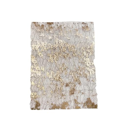 10 Stück Farbe Goldfolie Spitze Gaze Kunstpapier Scrapbooking Dekorieren DIY Journal Planer Collage Hintergrund Papiermaterial Für Basteln(Khaki) von WUYXTO