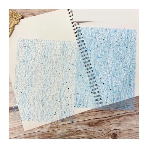 10 Stück Farbglitzer-Pailletten-Spitzengaze-Kunstpapier Scrapbooking Dekorieren DIY Junk Journal Planer Collage Hintergrundpapiermaterial Für Basteln(Blue) von WUYXTO