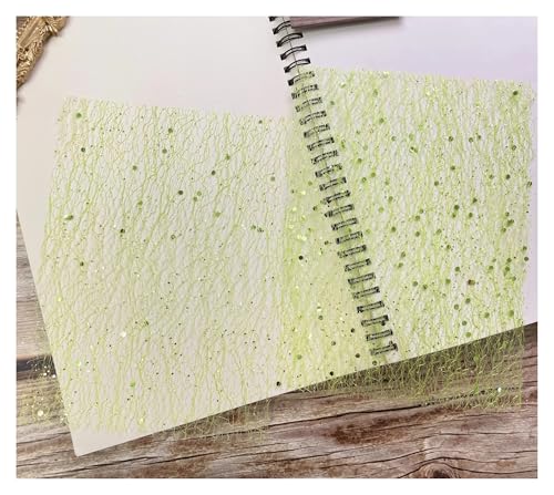 10 Stück Farbglitzer-Pailletten-Spitzengaze-Kunstpapier Scrapbooking Dekorieren DIY Junk Journal Planer Collage Hintergrundpapiermaterial Für Basteln(Green) von WUYXTO