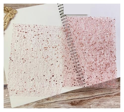 10 Stück Farbglitzer-Pailletten-Spitzengaze-Kunstpapier Scrapbooking Dekorieren DIY Junk Journal Planer Collage Hintergrundpapiermaterial Für Basteln(Rose Gold) von WUYXTO