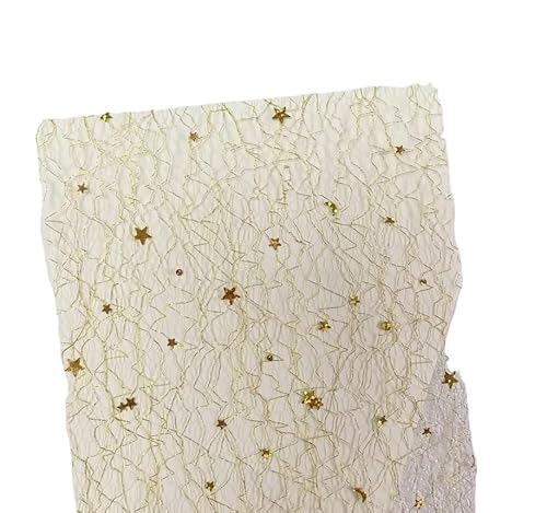 10 Stück Gold-Silber-Pailletten-Spitzengaze-Kunstpapier, Scrapbooking, Dekorieren, DIY, Junk Journal, Planer, Collage, Hintergrundpapier Für Basteln(Gold) von WUYXTO