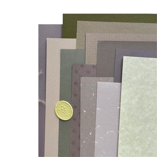 12 Stück Vintage Strukturiertes Papier Scrapbooking Zubehör Junk Journal Collage DIY Tagebuch Lesezeichen Seidenpapier Dekorieren Materialien Für Basteln(Green Gray) von WUYXTO
