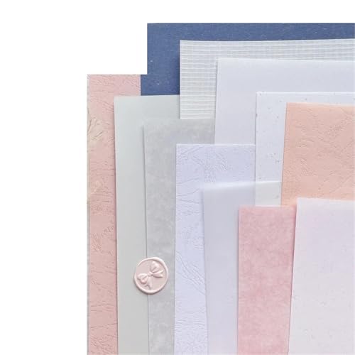 12 Stück Vintage Strukturiertes Papier Scrapbooking Zubehör Junk Journal Collage DIY Tagebuch Lesezeichen Seidenpapier Dekorieren Materialien Für Basteln(Pink Blue) von WUYXTO