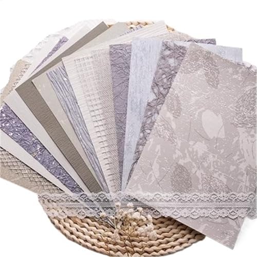 15 Stück Vintage-Stil Spezialpapier Gaze Gemischtes Scrapbooking-Papier Dekorieren Zubehör DIY Junk Journal Handwerk Collage Kunst Für Basteln(Gray) von WUYXTO