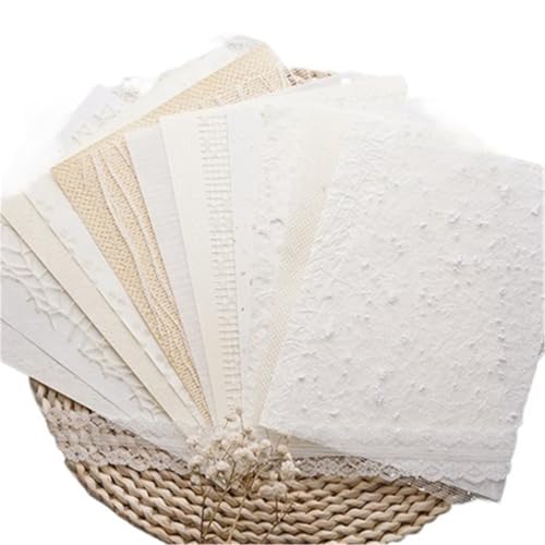 15 Stück Vintage-Stil Spezialpapier Gaze Gemischtes Scrapbooking-Papier Dekorieren Zubehör DIY Junk Journal Handwerk Collage Kunst Für Basteln(White) von WUYXTO