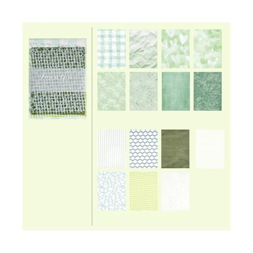 15-teiliges Mesh-Collage-Materialpaket, antihaftbeschichtete Journalpapiere mit gemischter Textur, DIY-Scrapbooking-Zubehör Für Basteln(Green) von WUYXTO