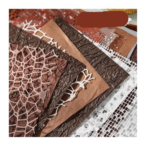 16 Stücke Vintage Gemischt Spezialpapier Gaze Scrapbooking Dekorieren Lieferungen DIY Journal Planer Collage Hintergrundpapier Für Basteln(Coffee) von WUYXTO