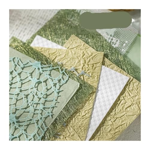 16 Stücke Vintage Gemischt Spezialpapier Gaze Scrapbooking Dekorieren Lieferungen DIY Journal Planer Collage Hintergrundpapier Für Basteln(Green) von WUYXTO
