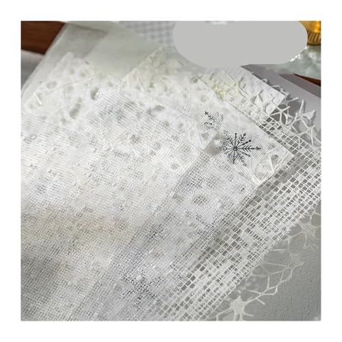 16 Stücke Vintage Gemischt Spezialpapier Gaze Scrapbooking Dekorieren Lieferungen DIY Journal Planer Collage Hintergrundpapier Für Basteln(White) von WUYXTO