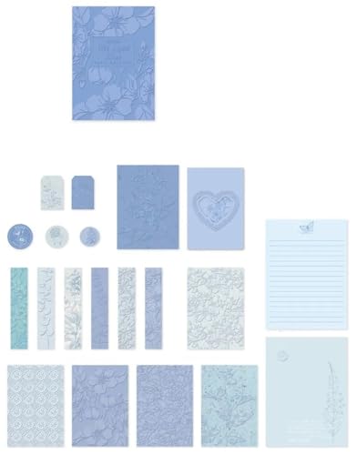 20 Pcs Vintage 3d Textur Karton Dekorative Papier DIY Scrapbooking Tagebuch Album Hintergrund Papier Für Basteln(Blue) von WUYXTO