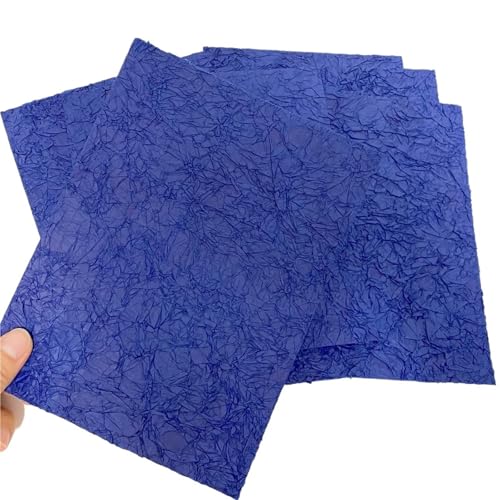 5 Stücke Vintage Krepppapier Scrapbooking Dekoration Journal Collage DIY Tagebuch Lesezeichen Floral Seidenpapier Bastelmaterialien Für Basteln(Deep Blue) von WUYXTO