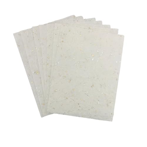 5 Stücke Vintage Krepppapier Scrapbooking Dekoration Journal Collage DIY Tagebuch Lesezeichen Floral Seidenpapier Bastelmaterialien Für Basteln(Glitter White) von WUYXTO