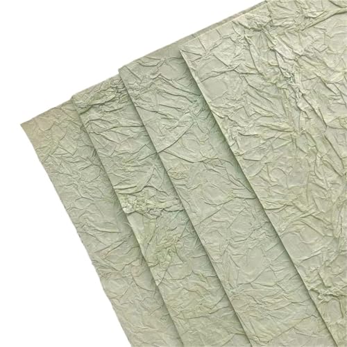 5 Stücke Vintage Krepppapier Scrapbooking Dekoration Journal Collage DIY Tagebuch Lesezeichen Floral Seidenpapier Bastelmaterialien Für Basteln(Green) von WUYXTO