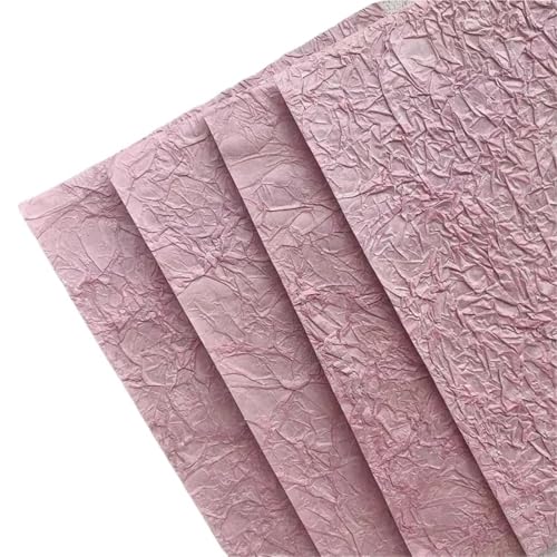 5 Stücke Vintage Krepppapier Scrapbooking Dekoration Journal Collage DIY Tagebuch Lesezeichen Floral Seidenpapier Bastelmaterialien Für Basteln(Pink) von WUYXTO