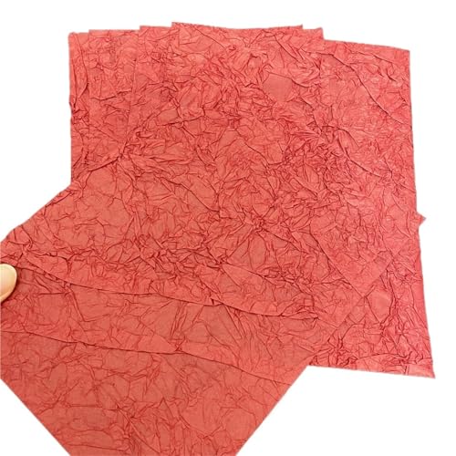 5 Stücke Vintage Krepppapier Scrapbooking Dekoration Journal Collage DIY Tagebuch Lesezeichen Floral Seidenpapier Bastelmaterialien Für Basteln(Red) von WUYXTO