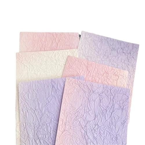 6 Stück Vintage Gradient Krepppapier Scrapbooking Zubehör DIY Journal Planer Collage Hintergrund Papier Dekoration Materialien Für Basteln(Color A) von WUYXTO