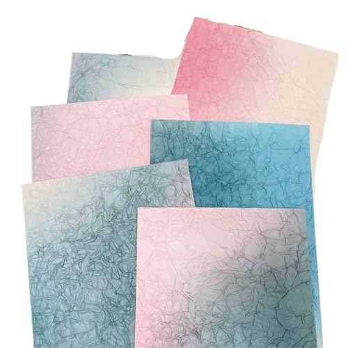 6 Stück Vintage Gradient Krepppapier Scrapbooking Zubehör DIY Journal Planer Collage Hintergrund Papier Dekoration Materialien Für Basteln(Color B) von WUYXTO
