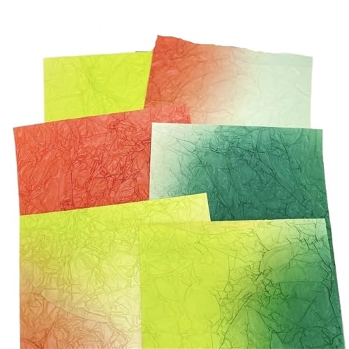 6 Stück Vintage Gradient Krepppapier Scrapbooking Zubehör DIY Journal Planer Collage Hintergrund Papier Dekoration Materialien Für Basteln(Color C) von WUYXTO