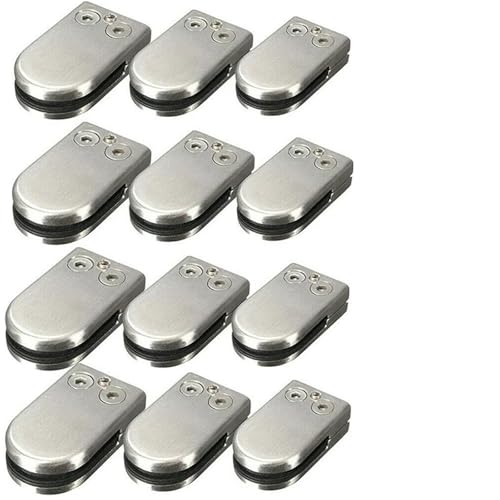 Glasbodenträger 12 Stück runde Regalhalterungen, Klemmen, Clips for 6–12 mm Glas, verstellbare Schraube, Glasgeländer-Clips(8pcs M) von WUYXTO