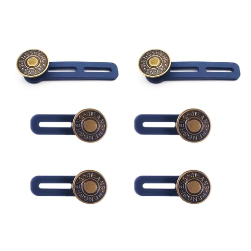 Knopfverlängerung, 17 mm, Hosenverlängerung, Taillenverlängerung, verstellbar, verlängerter Jeansbund, Knopfverlängerungs-Set, kein Nähen, sofortige Bundverlängerung für Jeans, Röcke, Hosen, 6 Stück Knopfverlängerung, 17 mm, Hosenverlängerung, Taillenverlängerung, verstellbar, verlängerter Jeansbund, Knopfverlängerungs-Set, kein Nähen, sofortige Bundverlängerung für Jeans, Röcke, Hosen, 6 Stück von WUZIA