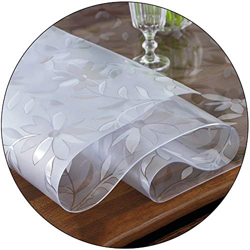 WUZMING 1,5mm Dick Transparente Tischdecke, PVC-Kunststoff Tischdecke Wasserdicht Wischbar Küche Restaurant Desktop-Schutzpad, 55 Größen (Color : 1.5mm, Size : 60x60cm) von WUZMING-Transparente Tischdecke