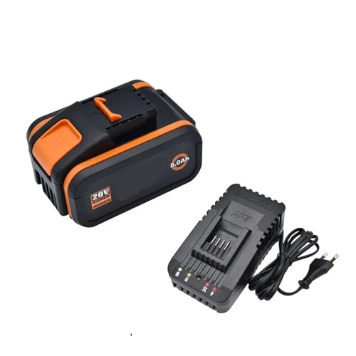 Akkupack, Kompatibel Mit Worx, 20 V, 8,0 Ah, Lithium-Akku, Wiederaufladbar, For WA3553, WA3551, WA3553.1, WA3570, Kompatibel Mit Allen Elektro- Und Gartengeräten Von WORX(1 Battery-1 Charger) von WVGFAUXA