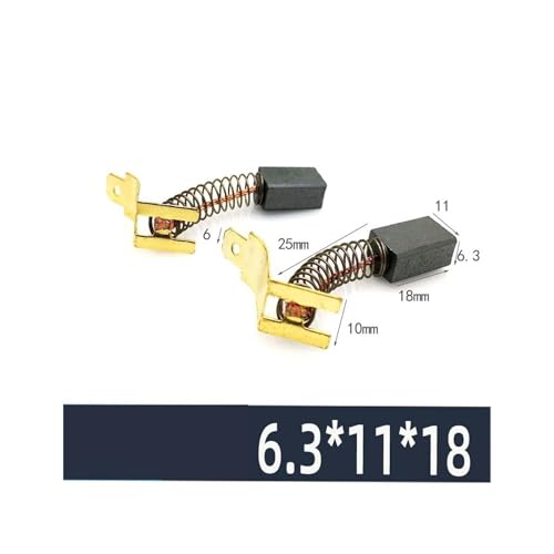 Federkohlebürste großer Gleichstrommotor 3/4/5/6/7/8/9/10 Spezifikationen alle Unterstützung der Anpassung(6.3X11X18mm 20PCS) von WVGFAUXA