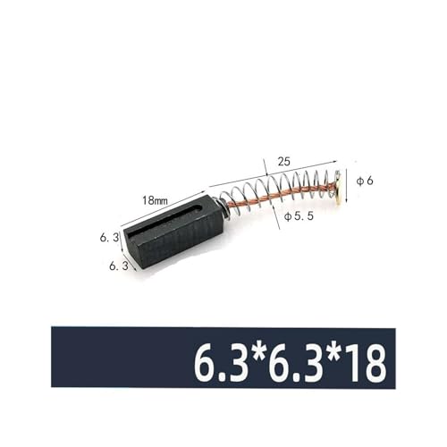 Federkohlebürste großer Gleichstrommotor 3/4/5/6/7/8/9/10 Spezifikationen alle Unterstützung der Anpassung(6.3X6.3X18mm 20PCS) von WVGFAUXA