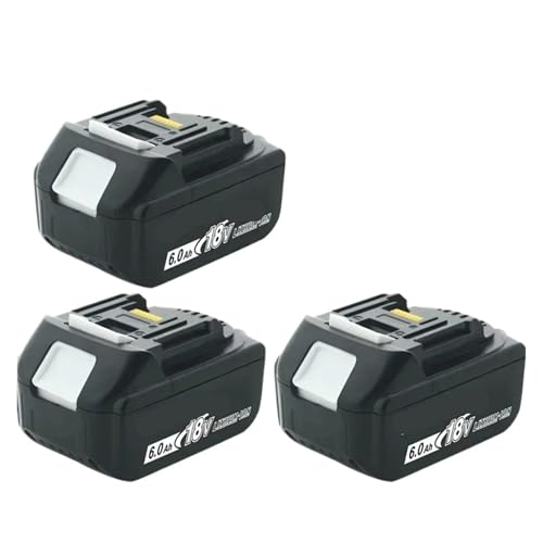 WVGFAUXA Akkupack, Kompatibel Mit Makita, 18-V-Werkzeugakku, 18-V-Bohrer-Ersatzakkus for BL1830B BL1850B BL1860B BL1815 BL1830 BL1840(3PCS Makita 6A) von WVGFAUXA