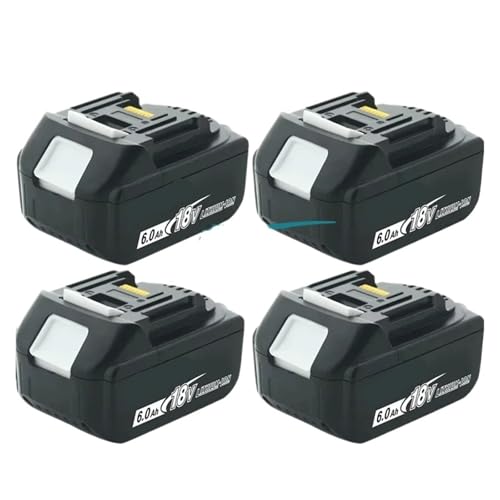 WVGFAUXA Akkupack, Kompatibel Mit Makita, 18-V-Werkzeugakku, 18-V-Bohrer-Ersatzakkus for BL1830B BL1850B BL1860B BL1815 BL1830 BL1840(4PCS Makita 6A) von WVGFAUXA