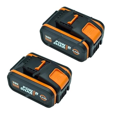 WVGFAUXA Akkupack, Kompatibel Mit Worx WA3551, 6000 MAh Akku, 20 V Akku for Akku-Elektrowerkzeuge, for WA3572 WA3553 WX390 WX176 WX178, Ersatzakku(6AhX2) von WVGFAUXA