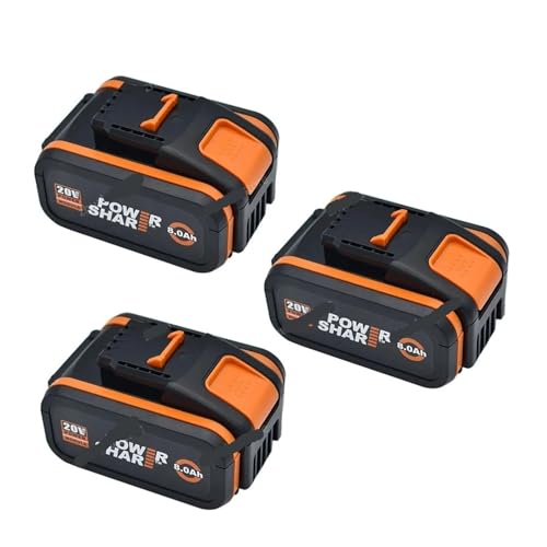 WVGFAUXA Akkupack, Kompatibel Mit Worx WA3551, 6000 MAh Akku, 20 V Akku for Akku-Elektrowerkzeuge, for WA3572 WA3553 WX390 WX176 WX178, Ersatzakku(8AhX3) von WVGFAUXA