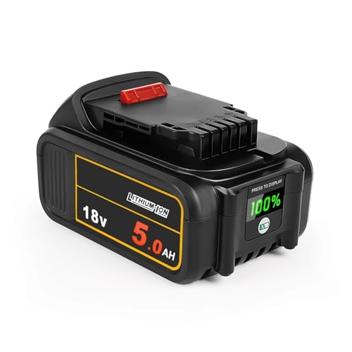 WVGFAUXA Akkupack-Akku, Kompatibel Mit Dewalt, 18 V, 20 V, Elektrowerkzeug, Ersatzakku-Zubehör for Wiederaufladbare Lithiumbatterien DCB200(1 PC 5Ah Battery) von WVGFAUXA