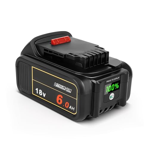 WVGFAUXA Akkupack-Akku, Kompatibel Mit Dewalt, 18 V, 20 V, Elektrowerkzeug, Ersatzakku-Zubehör for Wiederaufladbare Lithiumbatterien DCB200(1 PC 6Ah Battery) von WVGFAUXA