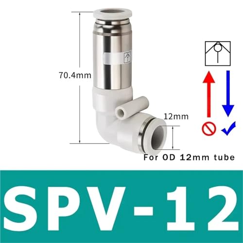WVRWFDLW 10pcs SPU SPV SPM CV Pneumatic One-Way Non Return Check Valve Straight Control 4mm 6mm 8mm 10mm 12mm Gas Pipe One-Touch Valve(SPV-12) von WVRWFDLW