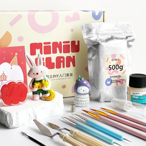WVSAFV Air Dry Clay Kit für Erwachsene, Bastelset für Anfänger, Modellierwerkzeuge Set & Schritt-für-Schritt-Anleitung - Basteln für Erwachsene für Geburtstagsgeschenk WVSAFV Air Dry Clay Kit für Erwachsene, Bastelset für Anfänger, Modellierwerkzeuge Set & Schritt-für-Schritt-Anleitung - Basteln für Erwachsene für Geburtstagsgeschenk von WVSAFV