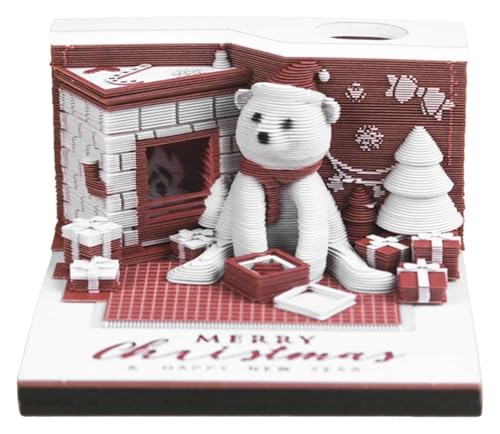 3d-Notizblock,3d-Haftnotizen,3d-Notizblock, 2025 Haftnotizen, kreativer Kalender, Weihnachtskalender mit weißem Bär, selbstgemachte Haftnotizen 3d-Notizblock,3d-Haftnotizen,3d-Notizblock, 2025 Haftnotizen, kreativer Kalender, Weihnachtskalender mit weißem Bär, selbstgemachte Haftnotizen von WWBPOIUY