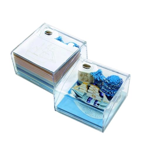 3d-Notizblock,3d-Haftnotizen,3d-Notizblock, Gravierte Baumhaus-Dekoration, 3D-Handriss-Haftnotizen, Geschenke(Blue) von WWBPOIUY
