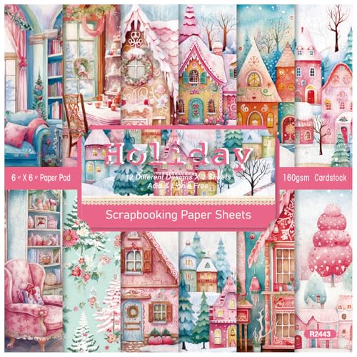 Scrapbooking-Papier, Scrapbooking-Zubehör, Weihnachts-Papierblock, 15,2 x 15,2 cm, 24 Blatt, Schneetag, Weihnachtsstadt-Drucke, Karton, einseitig gemustertes Papier, Weihnachts-Scrapbooking-Zubehör Scrapbooking-Papier, Scrapbooking-Zubehör, Weihnachts-Papierblock, 15,2 x 15,2 cm, 24 Blatt, Schneetag, Weihnachtsstadt-Drucke, Karton, einseitig gemustertes Papier, Weihnachts-Scrapbooking-Zubehör von WWBPOIUY