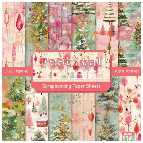WWBPOIUY Scrapbooking-Papier, Scrapbooking-Zubehör, 48 Blatt 6"x6", Weihnachtsbaum, einseitige Drucke for Fotoalbum-Hintergrundkarten, Weihnachtsdekoration WWBPOIUY Scrapbooking-Papier, Scrapbooking-Zubehör, 48 Blatt 6"x6", Weihnachtsbaum, einseitige Drucke for Fotoalbum-Hintergrundkarten, Weihnachtsdekoration von WWBPOIUY