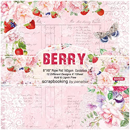 WWBPOIUY Scrapbooking-Papier, Scrapbooking-Zubehör, 8"×8" Rosa, 36 Blatt Erdbeer-Motivblöcke, einseitiger Fotoalbum-Hintergrund, DIY Origami-Papier-Bastelbedarf WWBPOIUY Scrapbooking-Papier, Scrapbooking-Zubehör, 8"×8" Rosa, 36 Blatt Erdbeer-Motivblöcke, einseitiger Fotoalbum-Hintergrund, DIY Origami-Papier-Bastelbedarf von WWBPOIUY