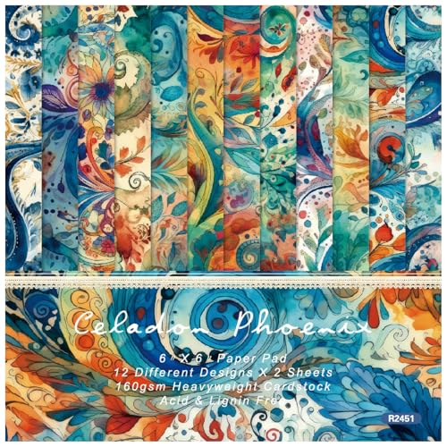 WWBPOIUY Scrapbooking-Papier, Scrapbooking-Zubehör, Weihnachten, 24 Blatt 6"x6" buntes einseitiges Phoenix-Druckmusterpapierpaket, for die Gestaltung von Fotoalbum-Hintergrundkarten WWBPOIUY Scrapbooking-Papier, Scrapbooking-Zubehör, Weihnachten, 24 Blatt 6"x6" buntes einseitiges Phoenix-Druckmusterpapierpaket, for die Gestaltung von Fotoalbum-Hintergrundkarten von WWBPOIUY