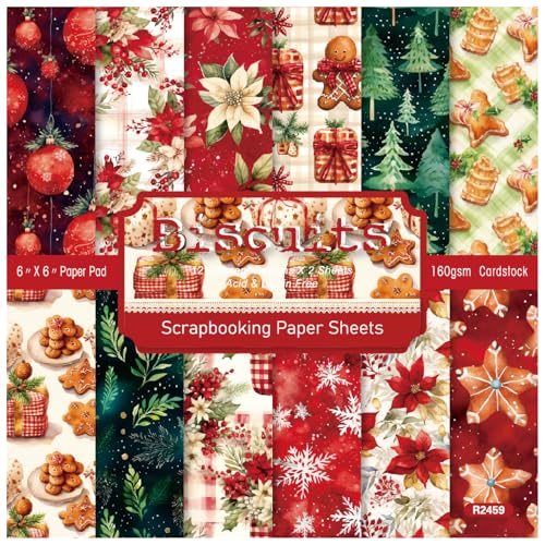 WWBPOIUY Scrapbooking-Papier, Scrapbooking-Zubehör, Weihnachten, 48 Blatt 6"x6" Glitzer-Konfetti-Papierpaket mit Schneeflockenmuster, einseitiger Druck WWBPOIUY Scrapbooking-Papier, Scrapbooking-Zubehör, Weihnachten, 48 Blatt 6"x6" Glitzer-Konfetti-Papierpaket mit Schneeflockenmuster, einseitiger Druck von WWBPOIUY