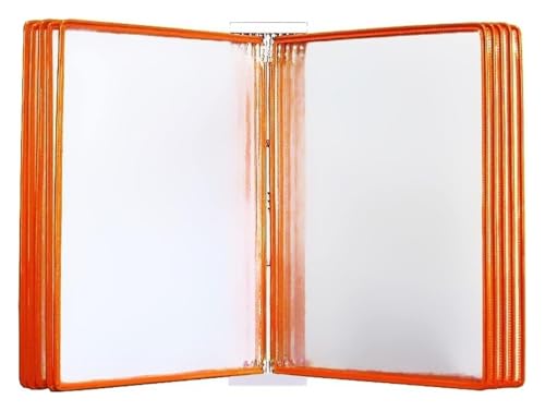 a4 wandmontierter dokumentenhalter, Wandmontierter Aktenhalter, Anzeigetafelsystem, Tischwand, A4-Preislistenhalter, 10 Anzeigetafeln, Blatthalter(Orange) von WWBPOIUY