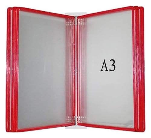 a4 wandmontierter dokumentenhalter, Wandmontierter Aktenhalter, Klapp-Aktenhalter, wandmontiertes magnetisches Display(Red) von WWBPOIUY