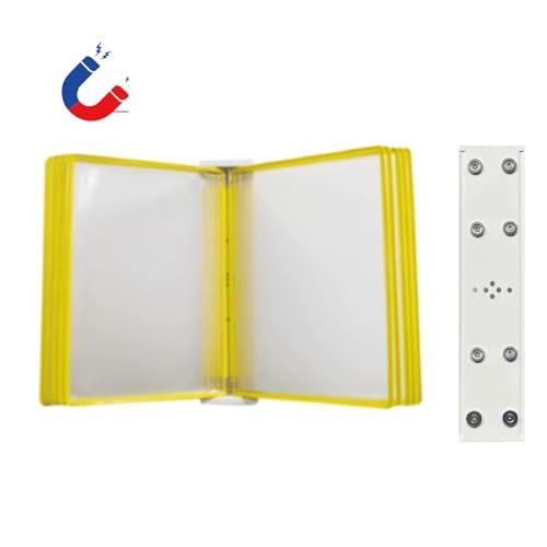 a4 wandmontierter dokumentenhalter, Wandmontierter Aktenhalter, Klapp-Aktenhalter, wandmontiertes magnetisches Display(Yellow) von WWBPOIUY