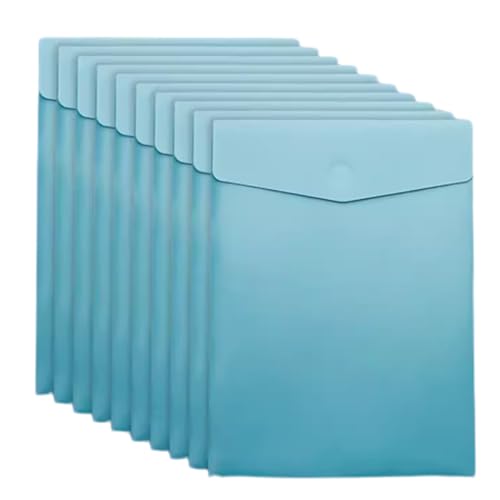 kunststoffhüllen-mappe,a4-mappe, 10er-Pack wasserdichte vertikale Kunststoffhüllen im A4-Format – Dokumentenaufbewahrungsmappen for Schule, Büro, Heimprojekte(Blue) von WWBPOIUY