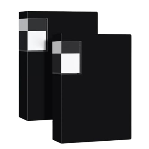 kunststoffhüllen-mappe,a4-mappe, 2 Stück Präsentationsordner, 60 Fächer, A4-Dokumentenordner, Präsentations-Projektordner for Bücher(Black) von WWBPOIUY