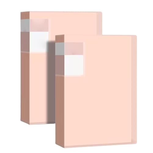 kunststoffhüllen-mappe,a4-mappe, 2 Stück Präsentationsordner, 60 Fächer, A4-Dokumentenordner, Präsentations-Projektordner for Bücher(Pink) von WWBPOIUY
